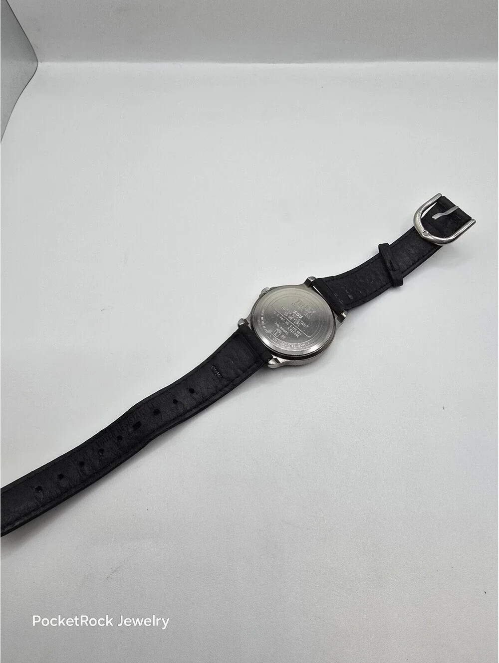 Timex Expedition Indiglo Quartz Date WR 50M White Dial Black Leather Strap